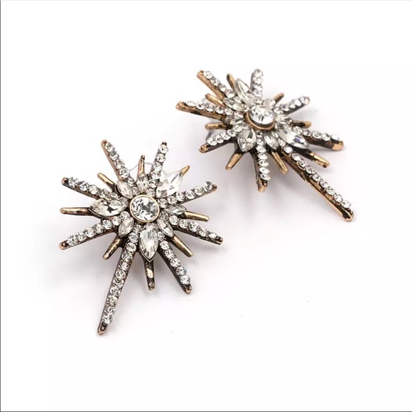 Crystal Starburst Earrings - Picture 3 of 7